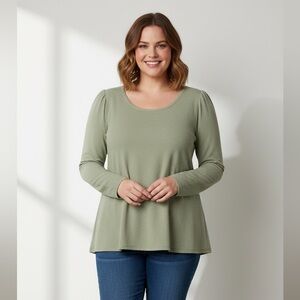 Cato Sage Long Sleeve Top
